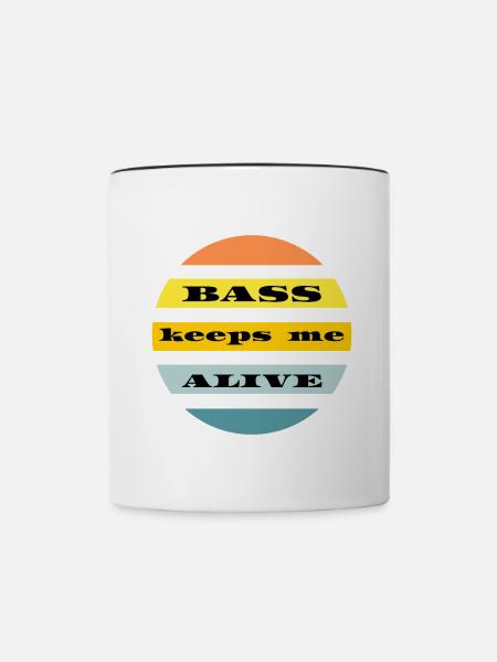 Bass keeps me alive - Tasse zweifarbig - Weiß/Schwarz
