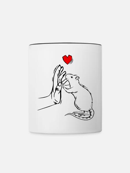 Ratte - Tasse zweifarbig - Weiß/Schwarz