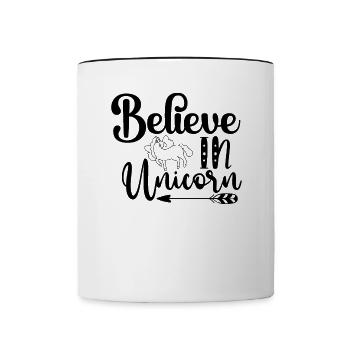 Croyance en la licorne Licorne - Mug contrasté - blanc/noir - Devant