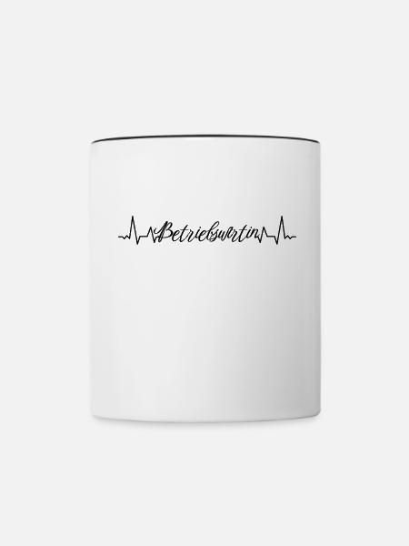 BWL Herzschlag Betriebswirtin - Tasse zweifarbig - Weiß/Schwarz