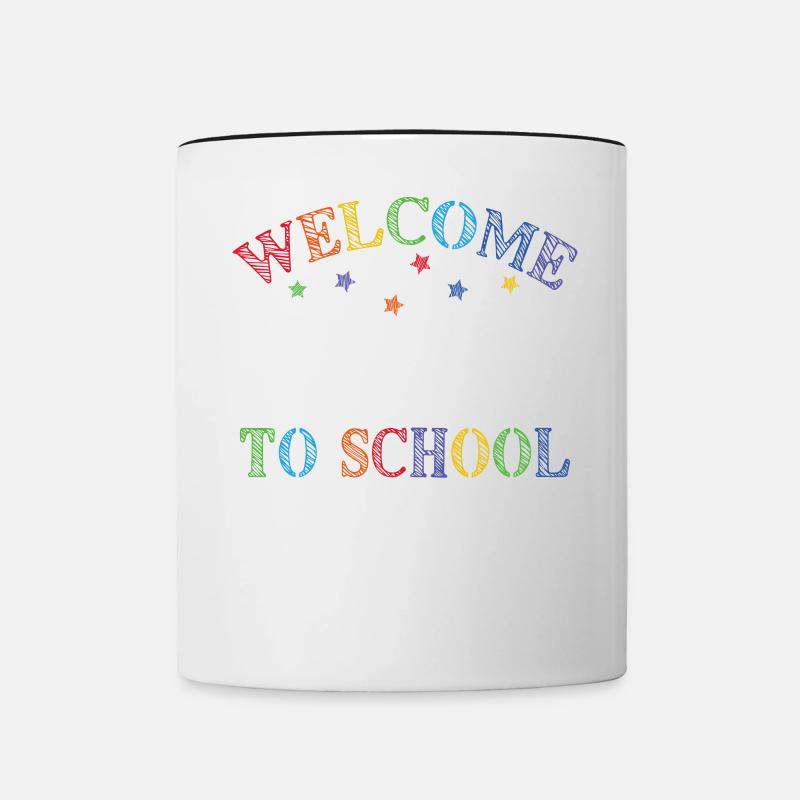 welcome back to school 2022 2023 - Contrasting Mug - white/black