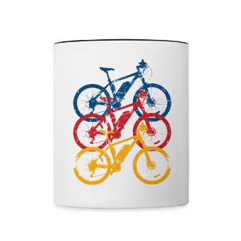 Radfahrer Lustiges Vintage Fahrrad Radfahrer - Tasse zweifarbig - Weiß/Schwarz - Vorne