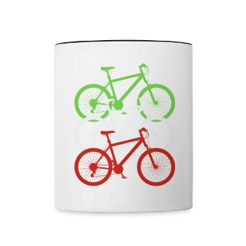 Radfahrer Lustiges Vintage Fahrrad Radfahrer - Tasse zweifarbig - Weiß/Schwarz - Vorne