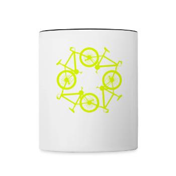 Radfahrer Lustiges Vintage Fahrrad Radfahrer - Tasse zweifarbig - Weiß/Schwarz - Vorne