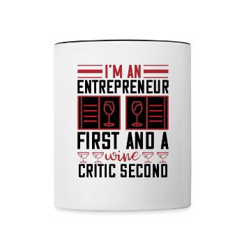 Ich bin ein Weinkritiker - Tasse zweifarbig - Weiß/Schwarz - Vorne