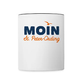 Nordsee Moin St. Peter-Ording - Tasse zweifarbig - Weiß/Schwarz - Vorne