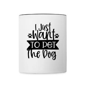 Employée comme mère de chien - Mug contrasté - blanc/noir - Devant