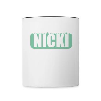 DDR Osten Ossi Letztes sauberes Nicki - Tasse zweifarbig - Weiß/Schwarz - Vorne