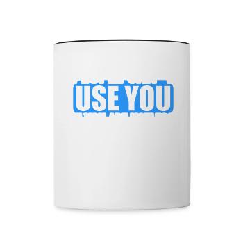 Menschen können nicht benutzen wenn nutzlos bist. - Tasse zweifarbig - Weiß/Schwarz - Vorne