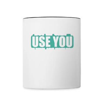 Menschen können nicht benutzen wenn nutzlos bist. - Tasse zweifarbig - Weiß/Schwarz - Vorne