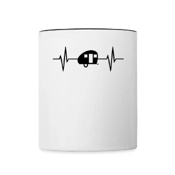 Camping Heart palpitations - Contrasting Mug - white/black - Front
