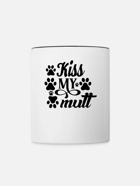 Meinen Köter küssen - Tasse zweifarbig - Weiß/Schwarz