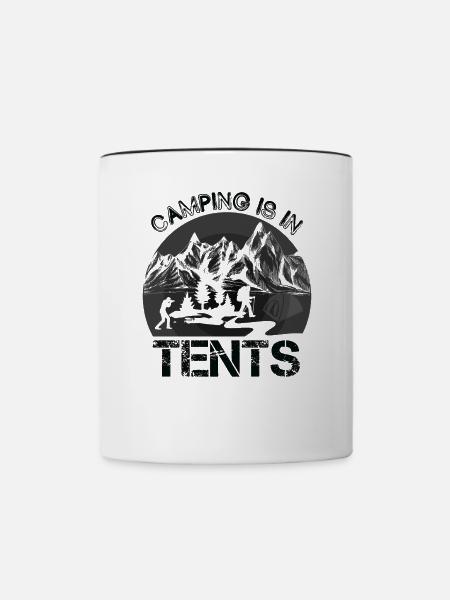 Zelten ist Zelten Wandershirt - Tasse zweifarbig - Weiß/Schwarz