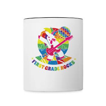 Back to School First Grader Awesome Lifestyle Ge - Contrasting Mug - white/black - Front