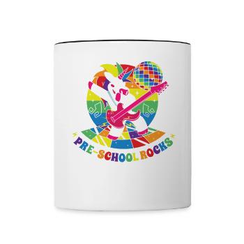 Back to School Preschool Awesome Lifestyle Gesch - Contrasting Mug - white/black - Front