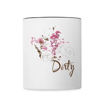 Motorcross Motorradfahrer Biker MTB Motorrad Gesch - Tasse zweifarbig - Weiß/Schwarz - Vorne