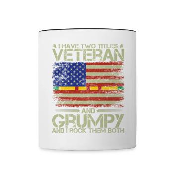 Großvater Veteran Lifestyle Coole Militärische Ges - Tasse zweifarbig - Weiß/Schwarz - Vorne