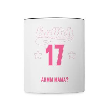 17 Jahre ich weiß kann alles Äh mama 17 Geburtstag - Tasse zweifarbig - Weiß/Schwarz - Vorne