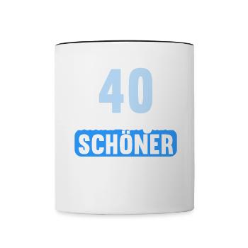 40 Jahre wieder ein Jahr schöner 40 Geburtstag - Tasse zweifarbig - Weiß/Schwarz - Vorne