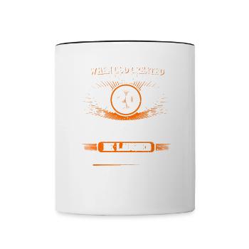 When God created me 20 years ago, Lustiger created 20. - Contrasting Mug - white/black - Front