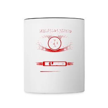 When God created me 20 years ago, Lustiger created 20. - Contrasting Mug - white/black - Front