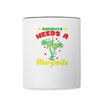 Mamacita Needs a Margarita Holiday Mexico - Contrasting Mug - white/black - Front