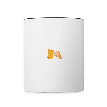 FIRST OFF TO THE BAUBESPRENCHUNG beer lovers - Contrasting Mug - white/black - Front