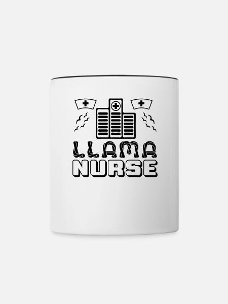 Llama Krankenschwester - Tasse zweifarbig - Weiß/Schwarz