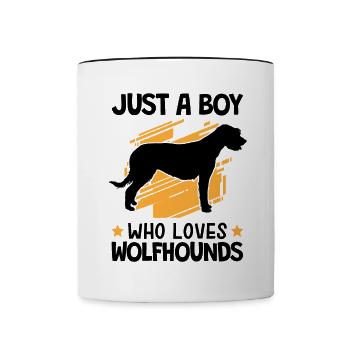 Boy the Irish Wolfhound loves Wolfhound - Contrasting Mug - white/black - Front