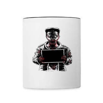 Skelett Totenkopf Schwarz - Tasse zweifarbig - Weiß/Schwarz - Vorne