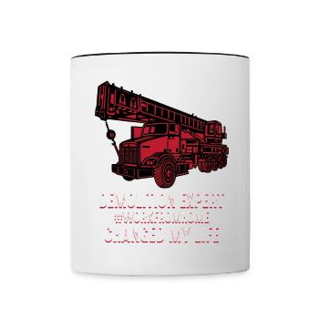 Ich arbeite von zuhause, ich bin ein Abbruch - Tasse zweifarbig - Weiß/Schwarz - Vorne