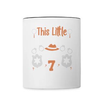 This little detective is now 7 years old, 7 years old - Contrasting Mug - white/black - Front