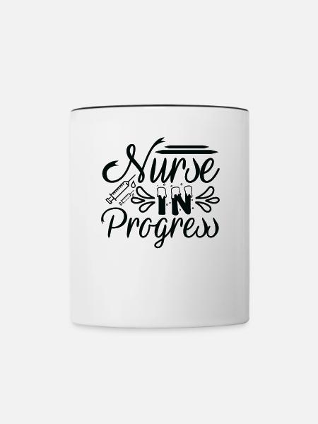 Krankenschwester in Progress - Tasse zweifarbig - Weiß/Schwarz