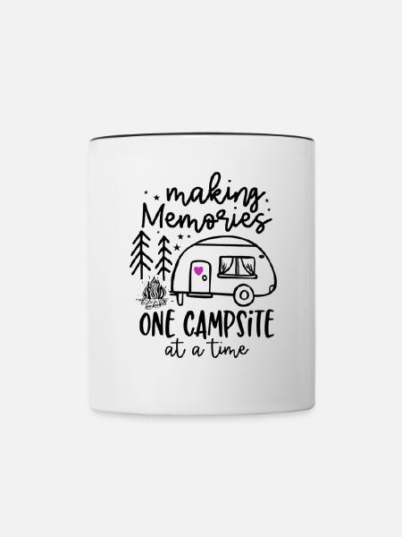Camping Erinnerungen - Tasse zweifarbig - Weiß/Schwarz