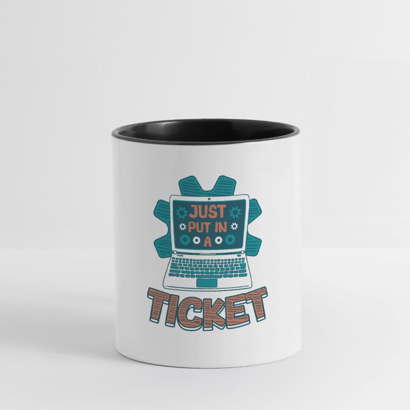 Ouvrez simplement un ticket Help Desk Tech Support Mug contrasté