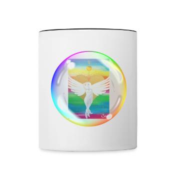 Regenbogen-Engel der Liebe Sonja Ariel von Staden - Tasse zweifarbig - Weiß/Schwarz - Vorne