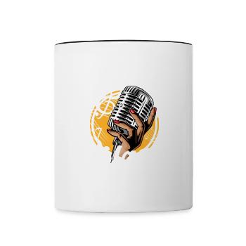 Volksmusik Party Dorffest Ouftit Deutsche Schlager - Tasse zweifarbig - Weiß/Schwarz - Vorne
