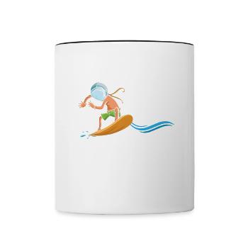 Boy a maintenant 10 ans de surf à deux chiffres 10. - Mug contrasté - blanc/noir - Devant