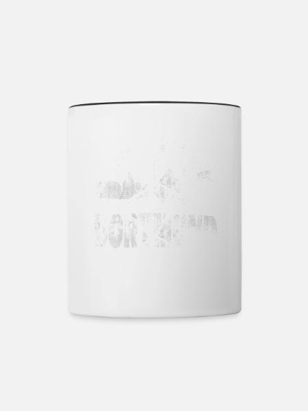 Dortmund Deutschland Stadt Skyline Schrift Grunge - Tasse zweifarbig - Weiß/Schwarz