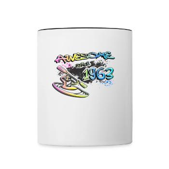 Génial depuis 1963. Kayakiste, kayakiste. Graffiti - Mug contrasté - blanc/noir - Devant