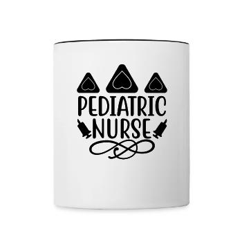 Kinderkrankenschwester - Tasse zweifarbig - Weiß/Schwarz - Vorne
