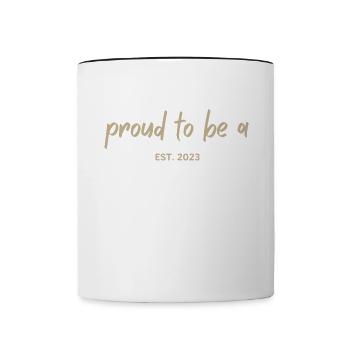Papa 2023 Papa en devenir-fête des pères Papa - Mug contrasté - blanc/noir - Devant