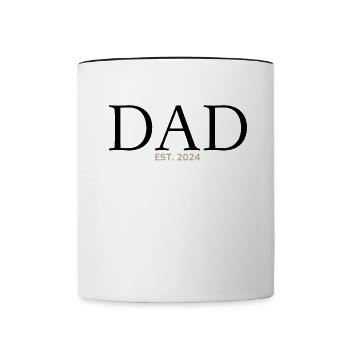 Dad 2024 Werdender Papa Vatertag Vater - Tasse zweifarbig - Weiß/Schwarz - Vorne