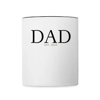 Papa 2023 Papa en devenir-fête des pères Papa - Mug contrasté - blanc/noir - Devant