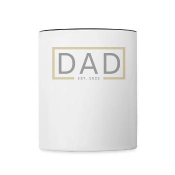 Dad 2022 Werdender Papa Vatertag Vater - Tasse zweifarbig - Weiß/Schwarz - Vorne