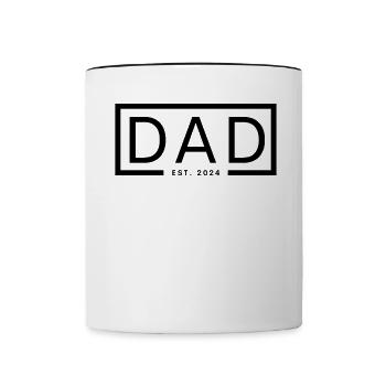 Dad 2024 Werdender Papa Vatertag Vater - Tasse zweifarbig - Weiß/Schwarz - Vorne