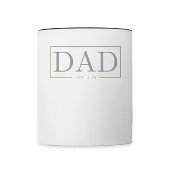 Dad 2024 Werdender Papa Vatertag Vater - Tasse zweifarbig - Weiß/Schwarz - Vorne