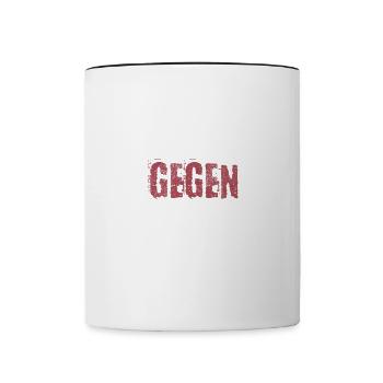 Bassisten gegen Rassisten Bassspieler gegen Rechts - Tasse zweifarbig - Weiß/Schwarz - Vorne