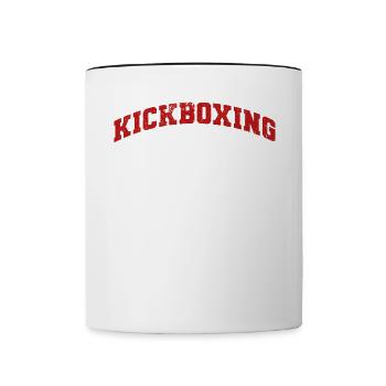 Kickboxer Martial Arts Kickboxing Kickboxen - Tasse zweifarbig - Weiß/Schwarz - Vorne