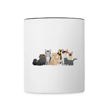 Katzenbesitzerin Lebensstil Vintage Cataholic Tier - Tasse zweifarbig - Weiß/Schwarz - Vorne